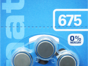 Hörapparatsbatteri Typ 675