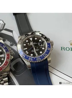 Rubber strap Passar till Rolex Submariner, GMT och Omega seamaster färg Blå